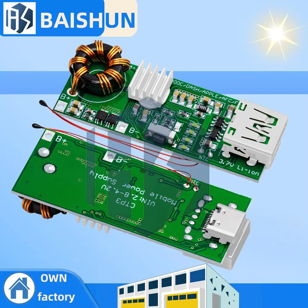 QC4.0 QC3.0 PD Fast Charging Boost Module, 18W 4.5A Bidirectional Type-C Power Supply Circuit Board Zpaxo