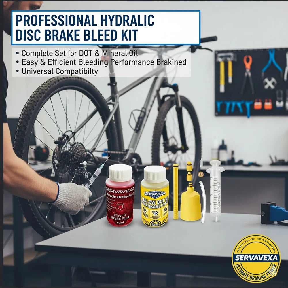 Hydraulic Bike Brake Bleed Kit + 60ml DOT 5.1 & Mineral Brake Oil Fluid, Disc Brake Maintenance Syringe Funnel Tool Set Zpaxo