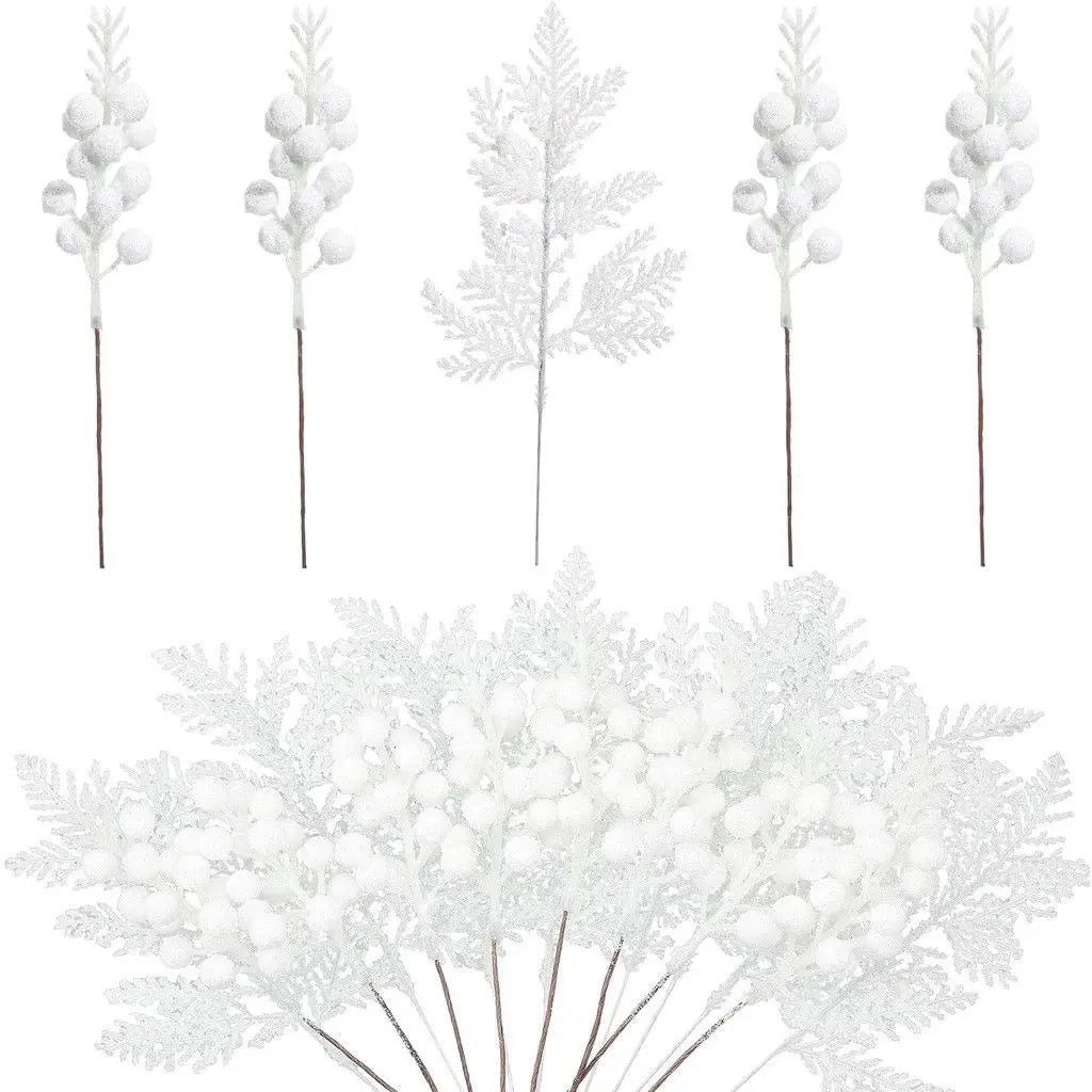 5-Pack Glitter Berry Artificial Christmas Stems & Tree Picks