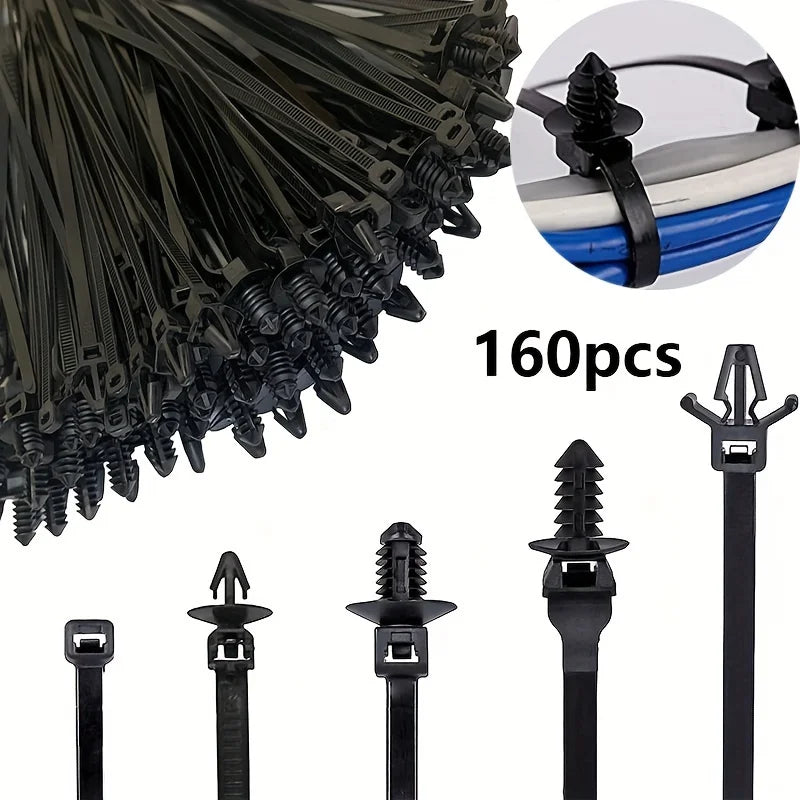 Universal Nylon Push Mount Cable Zip Tie Self Locking Strap 5 Most