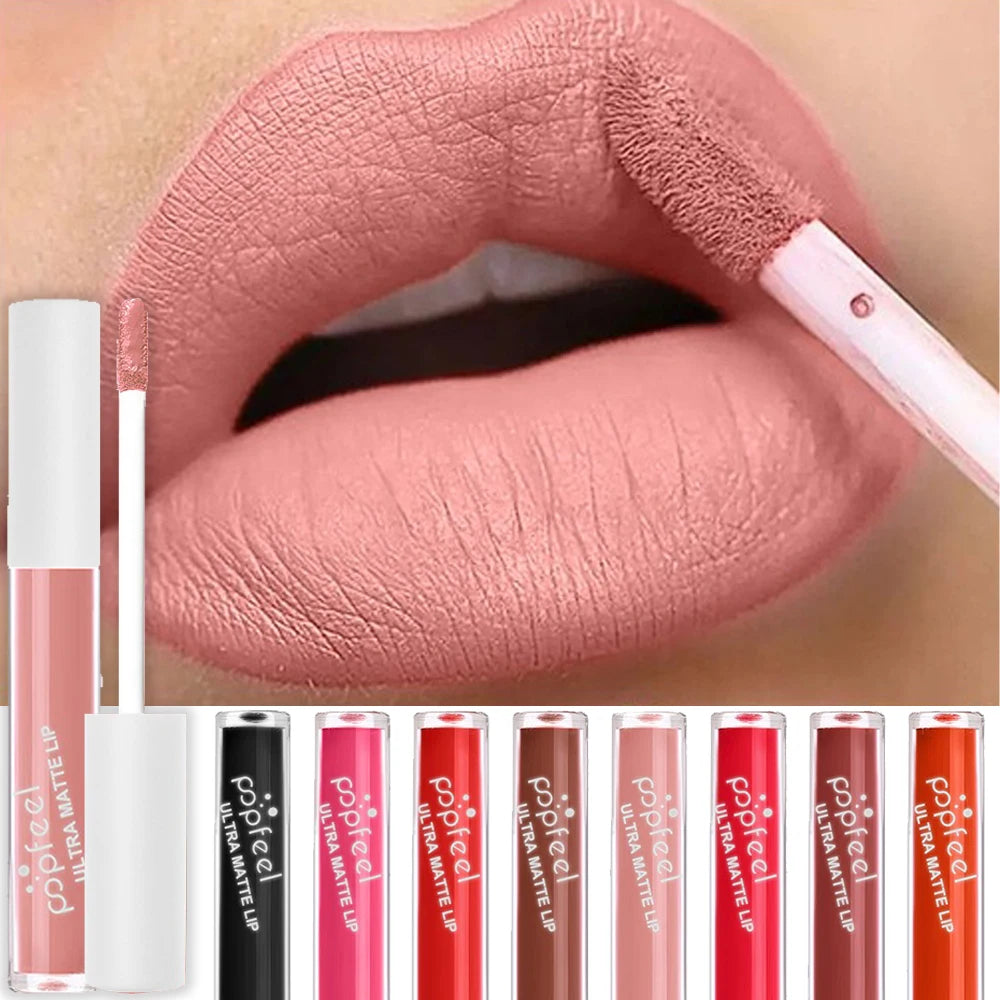 High-Pigment Ultra Matte Mist Lip Gloss Long-lasting Waterproof Moisturizing Velvet Lip Glaze Natural Healthy Lipstick Cosmetics Zpaxo