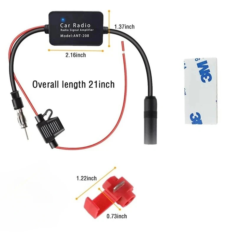 Vehicle-mounted Active Antenna FM Car Radio Amplifier 12V
