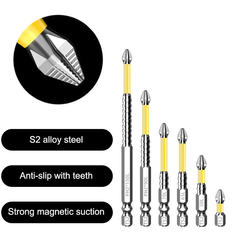 25 50 65 70 90 Magnetic Screwdriver Bit Non-slip Impact Drill 1 Zpaxo