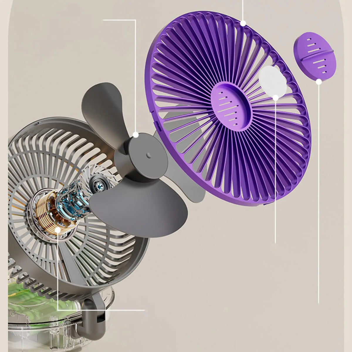 Air Circulator Fan DC Motor Desk 5-Speed 3D Oscillation Type-c Zpaxo