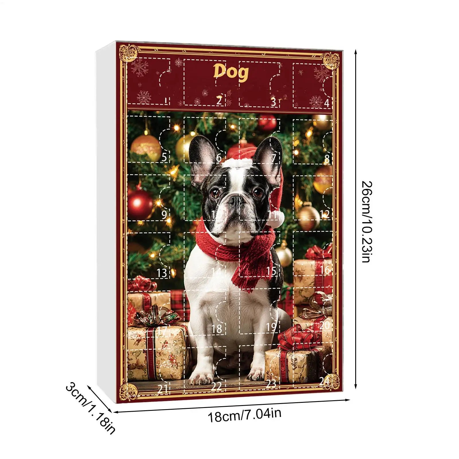 Dog Advent Calendar 24 Days Countdown 2D Acrylic Christmas Ornaments