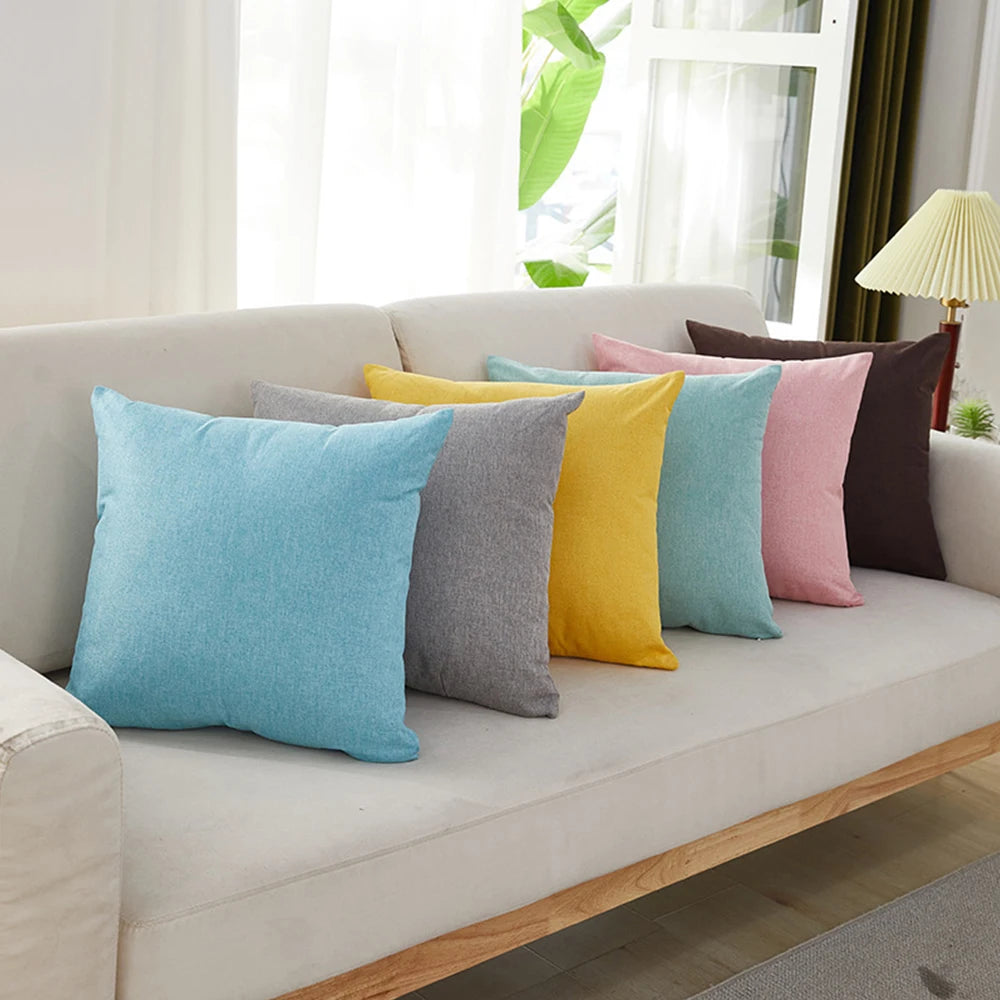 Cushion Cover Pillow Cover Linen Pillowcase for Sofa Living Room Outdoor 45*45cm Home Decor Zpaxo