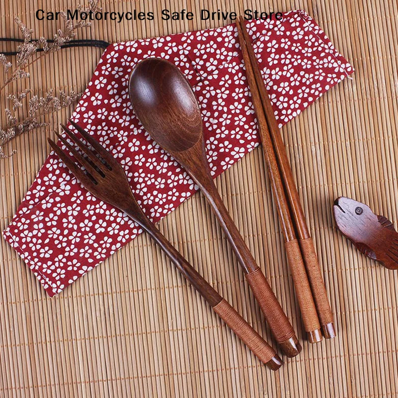 CMPortable Tableware Bag Japanese Printed Reusable Drink Straw