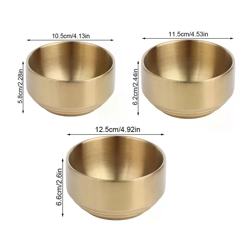 Korean 304 Double-layer Thick Durable Stainless Steel Rice Bowl Soup Zpaxo