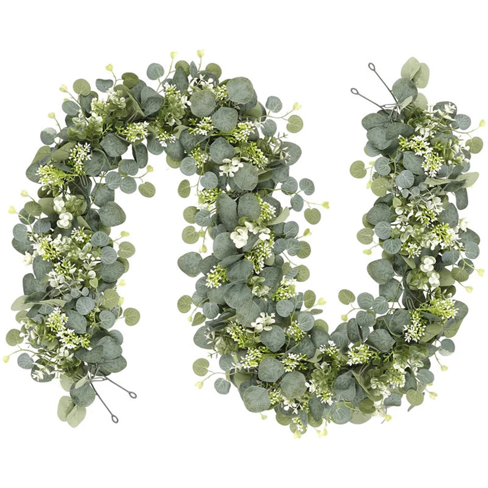 Artificial Eucalyptus Garland Fake Greenery Eucalyptus Leaves Vines for Wedding Arch Backdrop Party Table Wall Home Decor Zpaxo