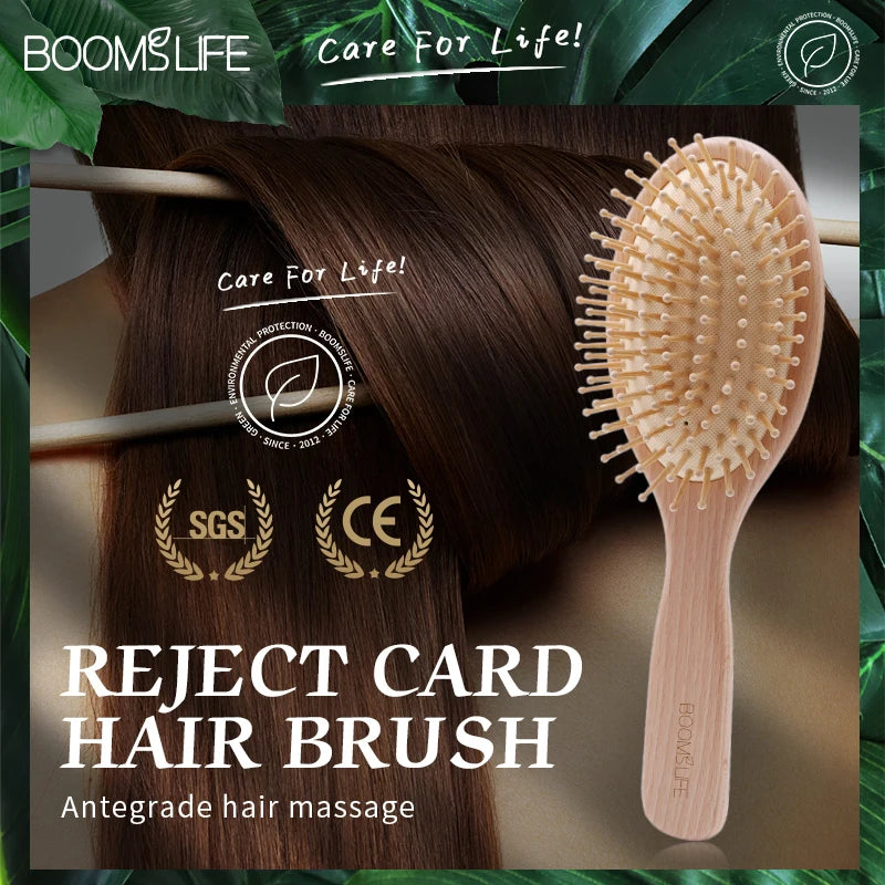 BOOMSLIFE Wood Wide Tooth Hair Comb & Scalp Massage Brush Wood Hair Comb Zpaxo