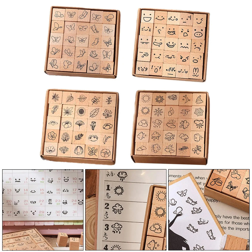 25x Wood Rubber Stamp Storage Case Stamper DIY Stamps Zpaxo