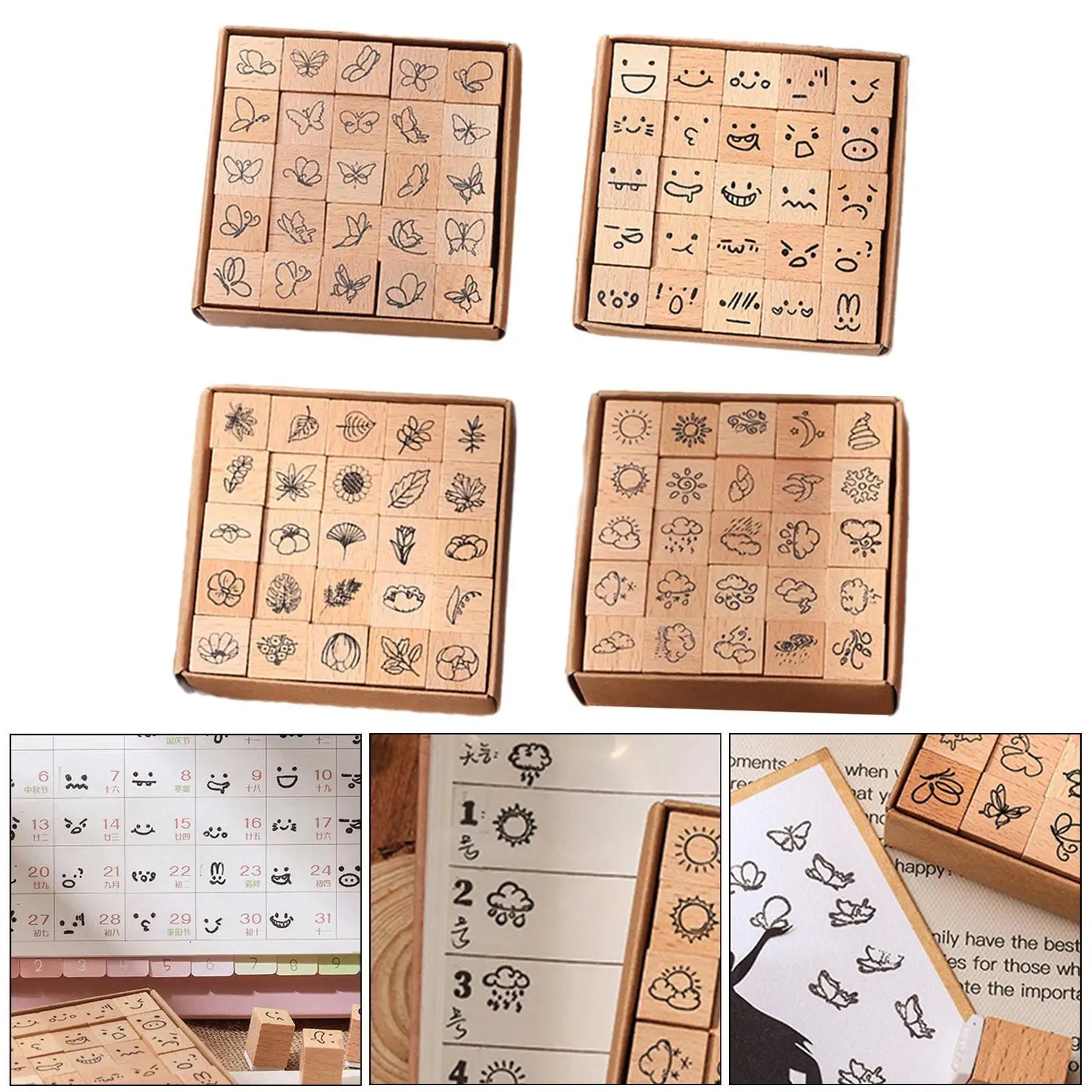 25x Wood Rubber Stamp Storage Case Stamper DIY Stamps Zpaxo