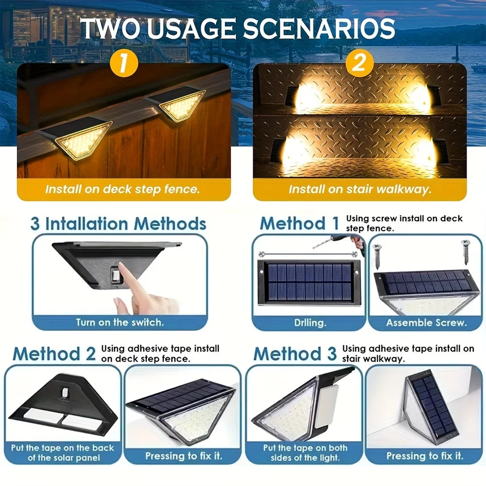 22 24LED Solar Stair Light IP67 Waterproof Outdoor Step Anti-theft Zpaxo