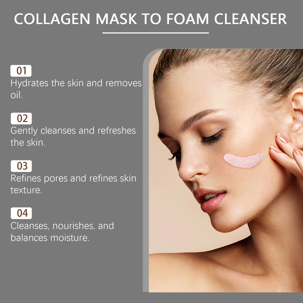 Collagen & Hyaluronic Acid Facial Cleanser – Hydrating Face Wash Facial Cleanser Zpaxo