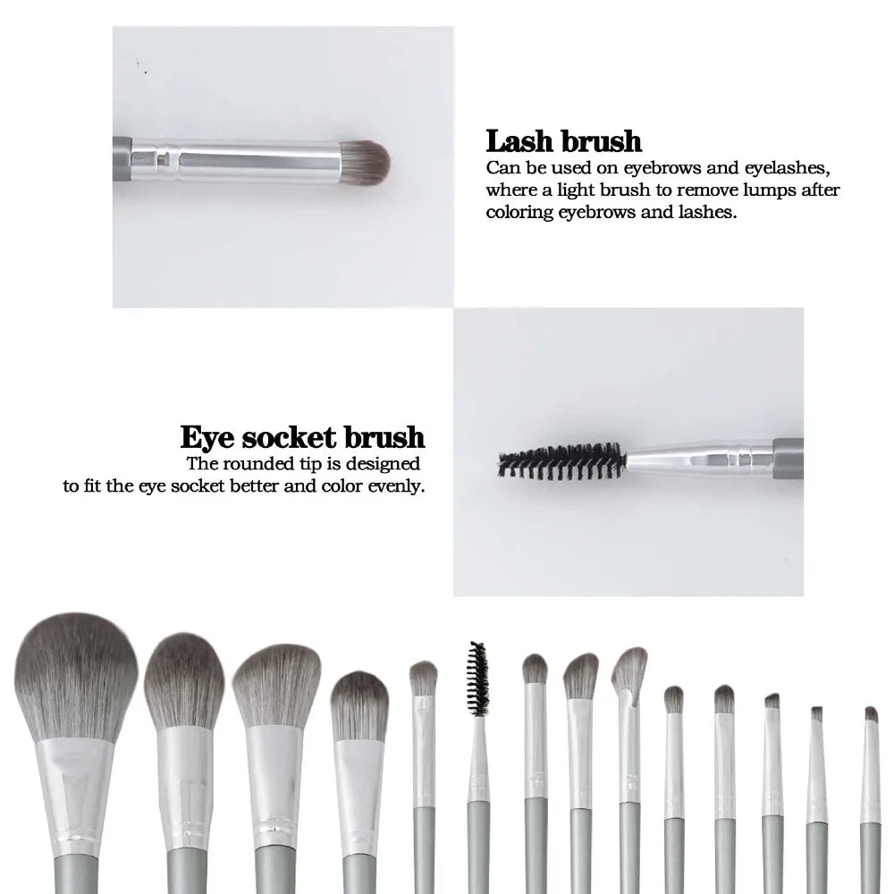 Highlighter Makeup Brush Contouring Gray Blush Fluffy Draw Eyebrows Zpaxo