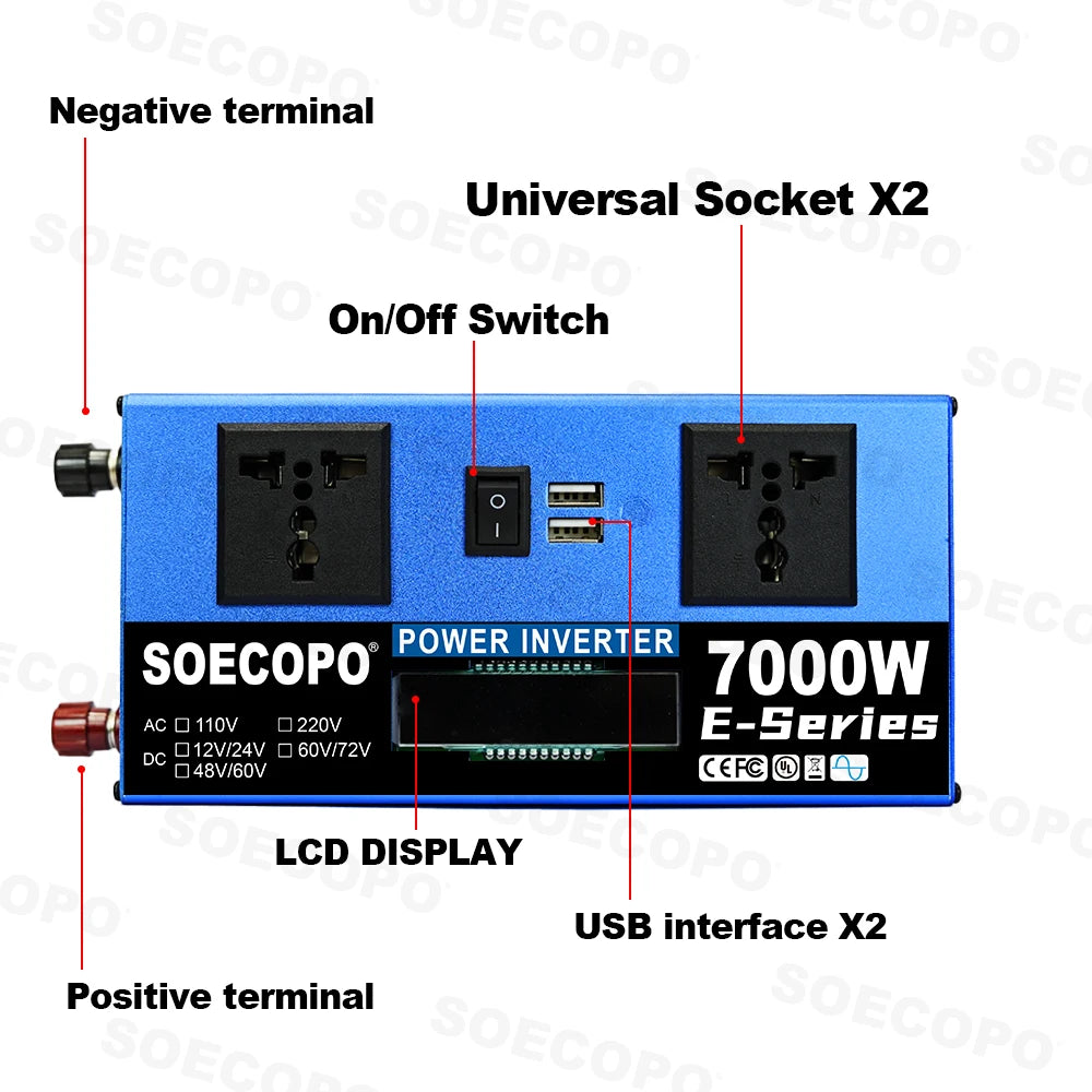 7000W Solar Panel Complete 12V 24V 220V 110V Inverter 700W Rate