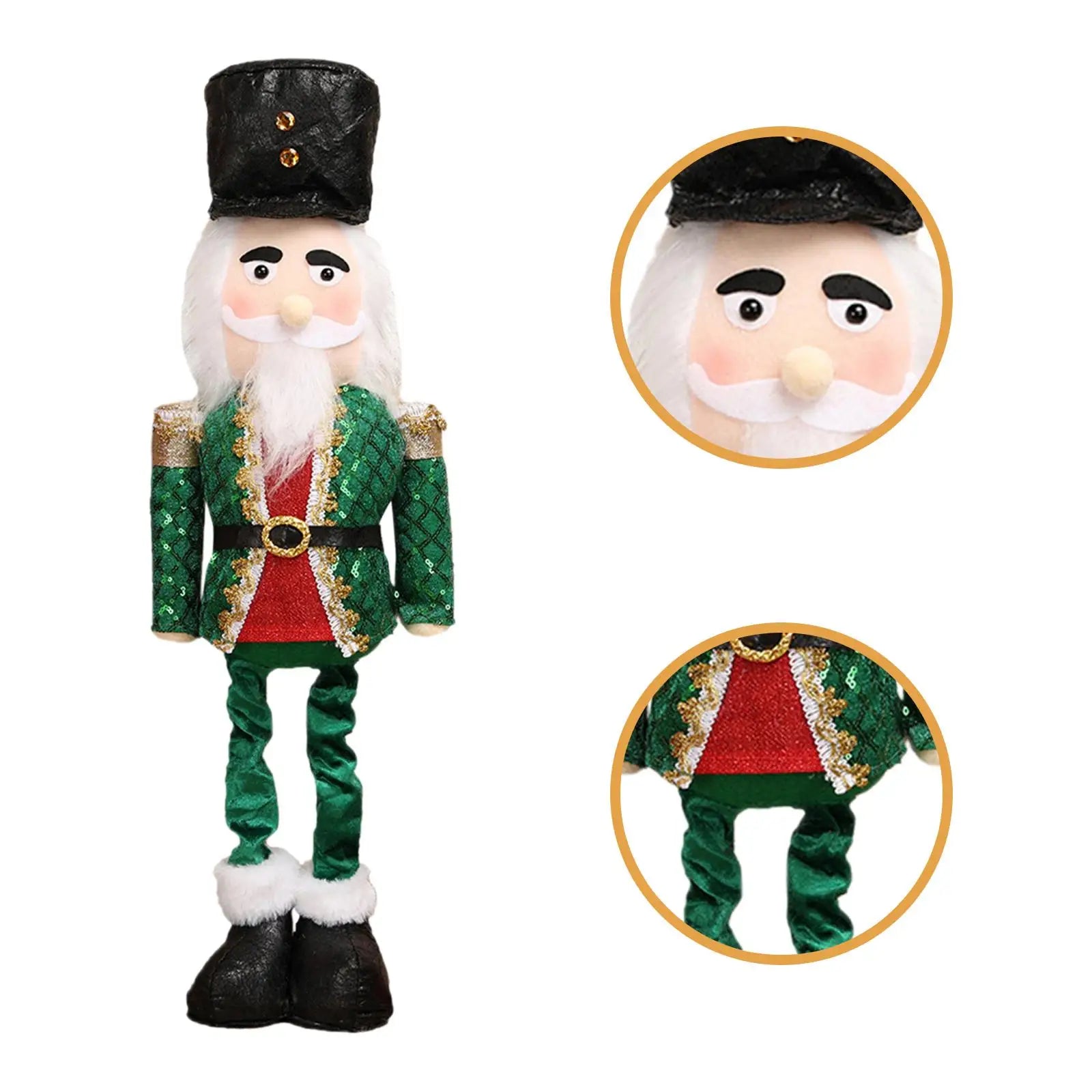 Telescopic Santa Claus Nutcracker Figurine | Christmas Tabletop Decor Christmas Nutcracker Figurine Zpaxo