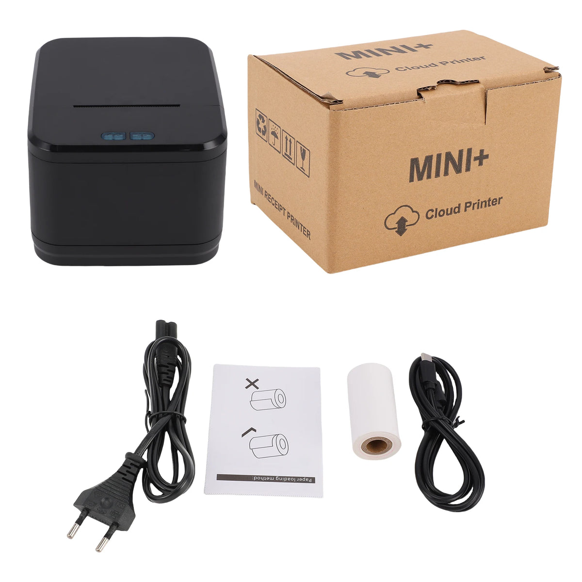 58MM Thermal Receipt Printer Wireless Printing Machine Bluetooth+USB+LAN Interface Compatible with Win Android IOS for Store Zpaxo EU
