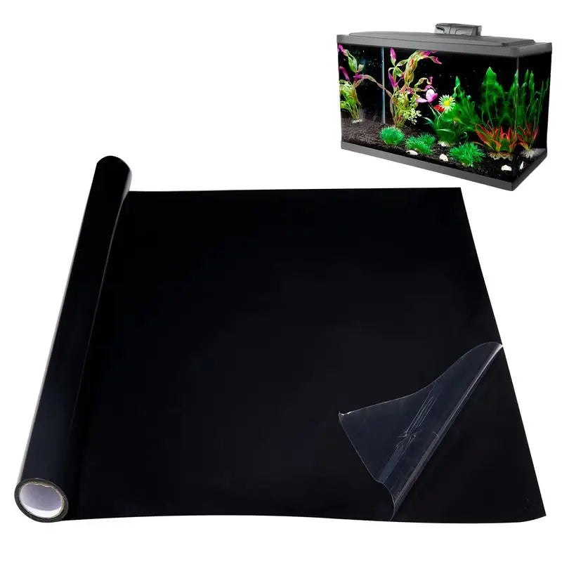 Fish Tank Background Static Cling Black Aquarium Backdrop Sticker