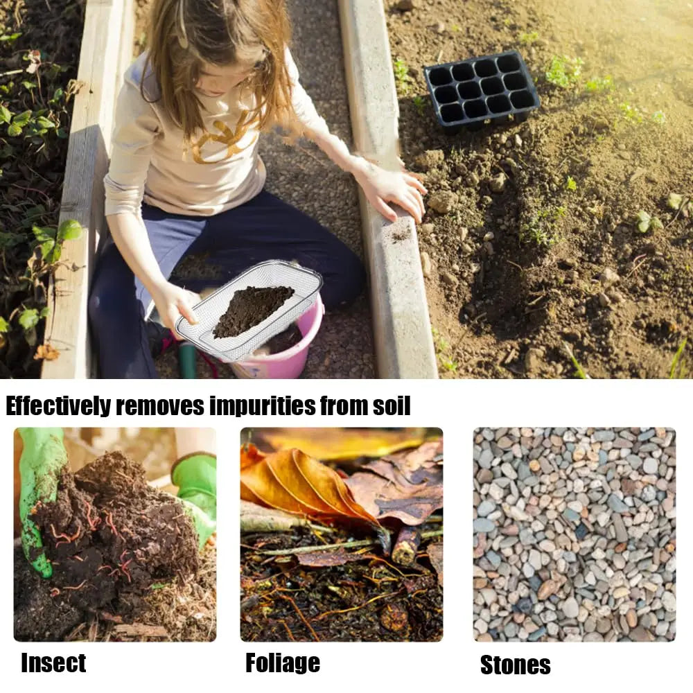 Stainless Steel Soil Mesh Sieve Anti-rust Durable Gardening Filter