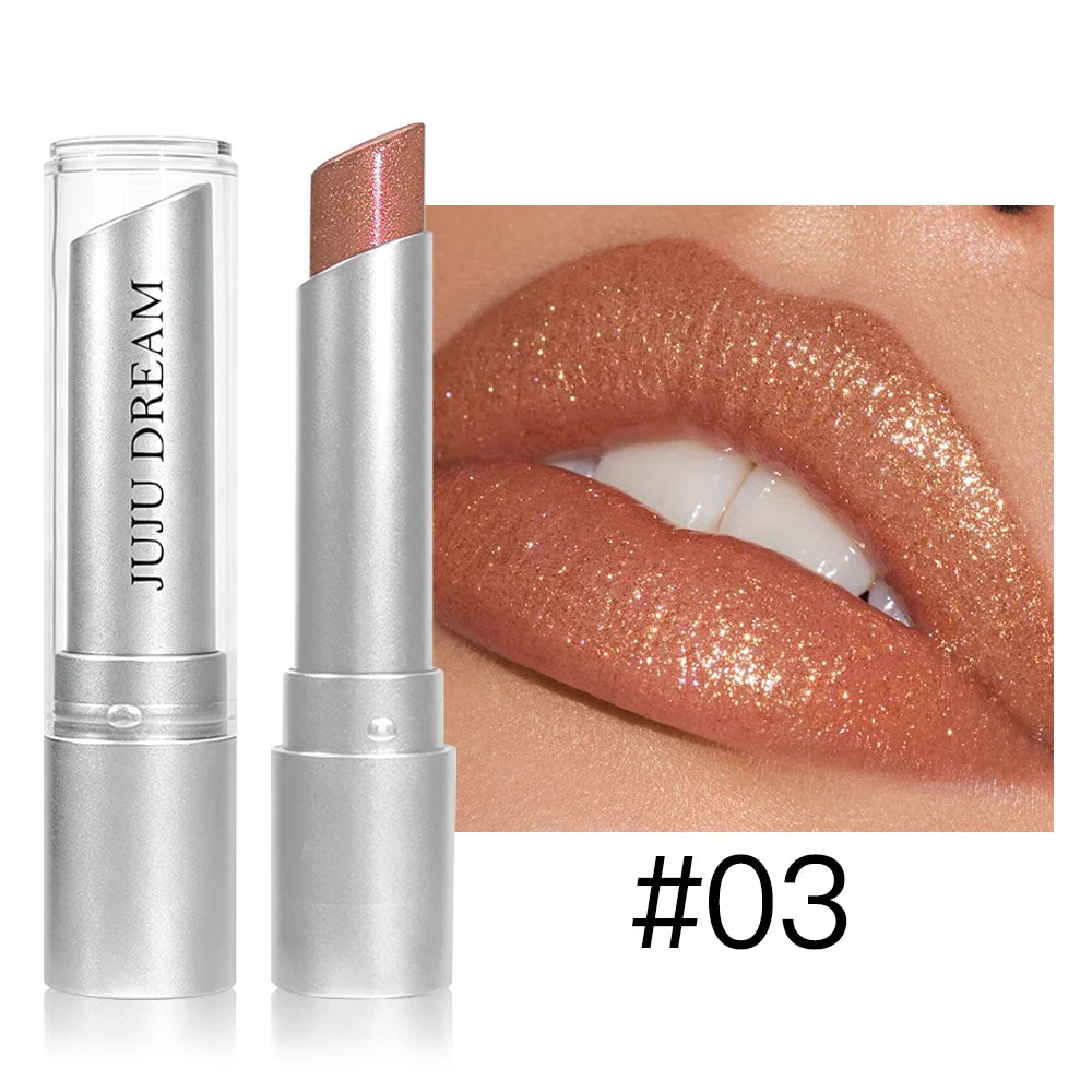 Water Light Solid Lip Gloss, Glossy Tea Brown Lip Tint, Hydrating Plumping Lipstick with Crystal Glass Finish Zpaxo 03