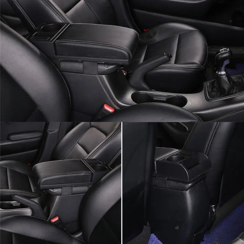 Cup Holder Armrest Heightening Cushion Large Capacity Easy To Install Car Armrest Storage Box Phone Slot Scalable Zpaxo