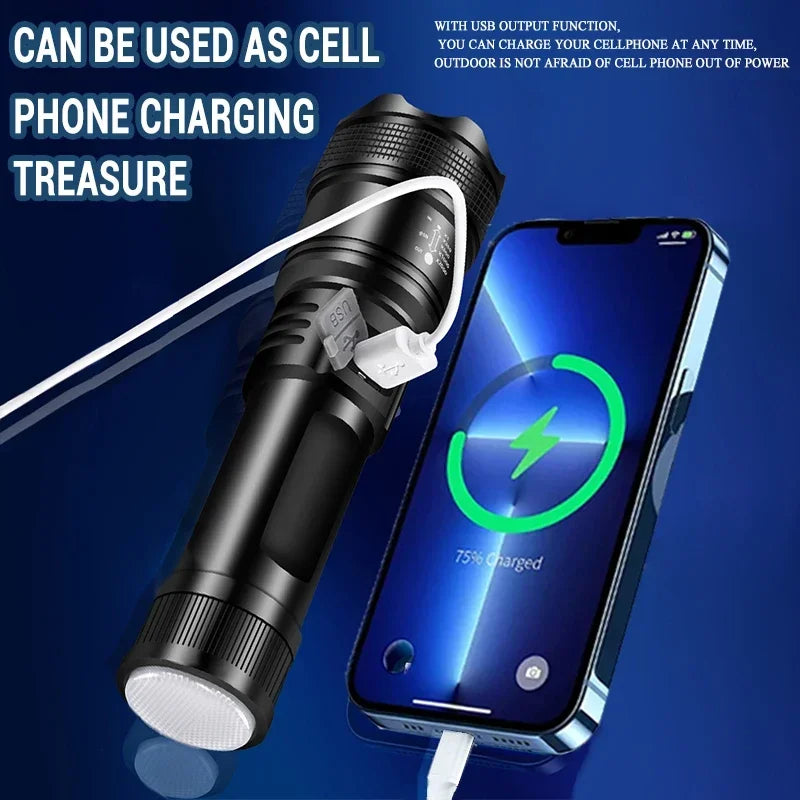 ESMARTER P70 LED Flashlight 5000LM Zoomable Tactical Torch