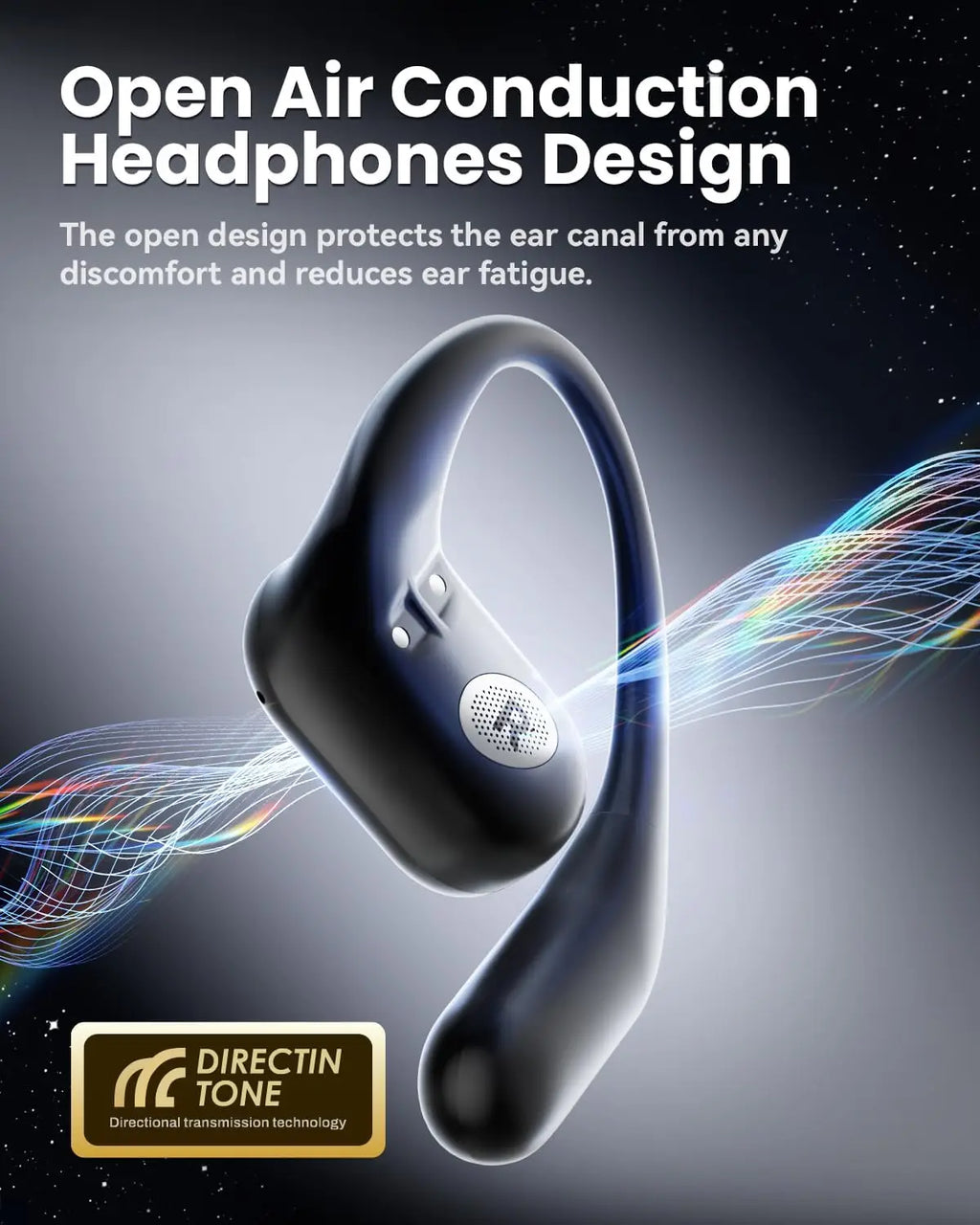 Open Ear Earbuds Bluetooth Headphones Wireless 60Hrs Playtime Hifi