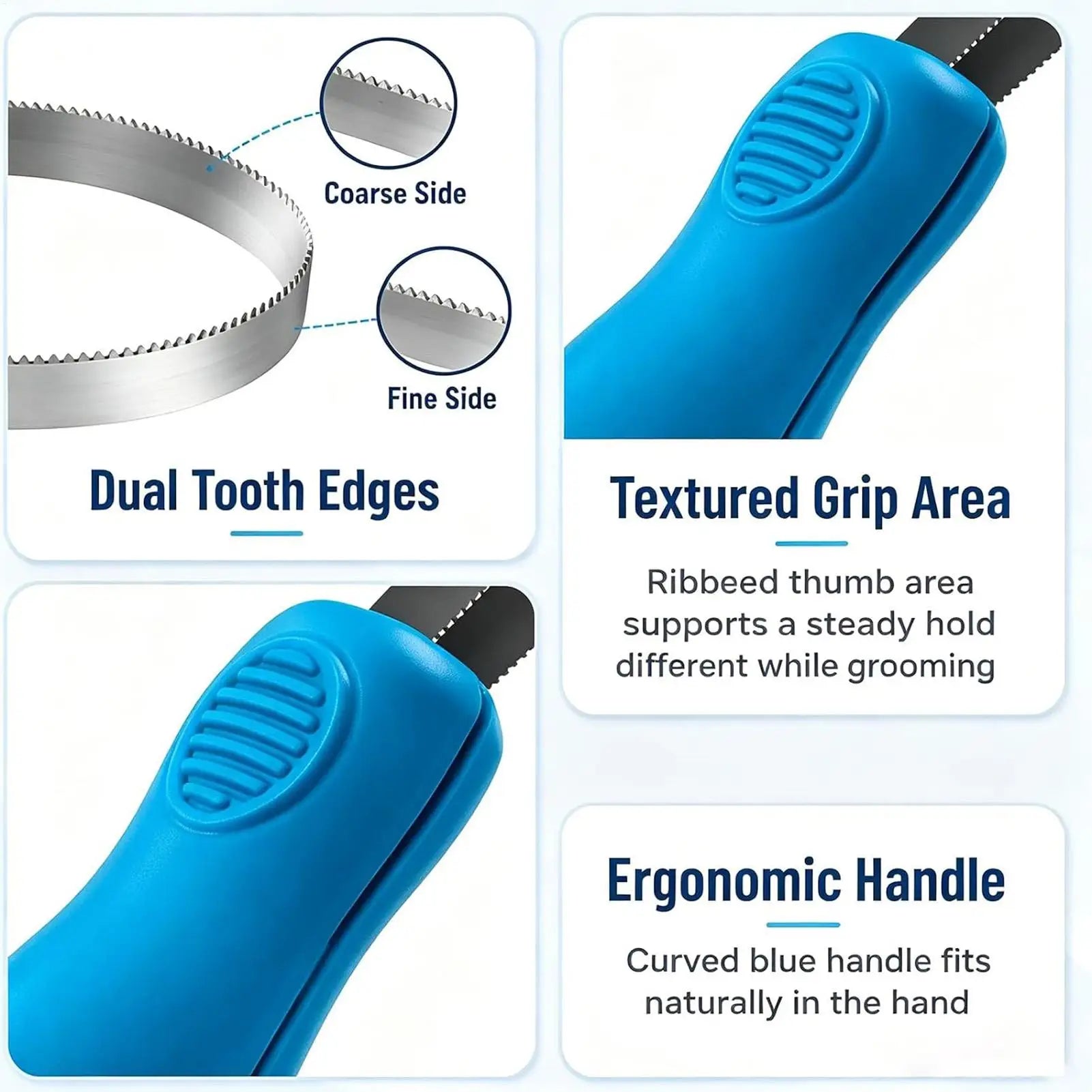 Dog Brush Shedding Double Sided Stainless Steel Dematting Comb Loop