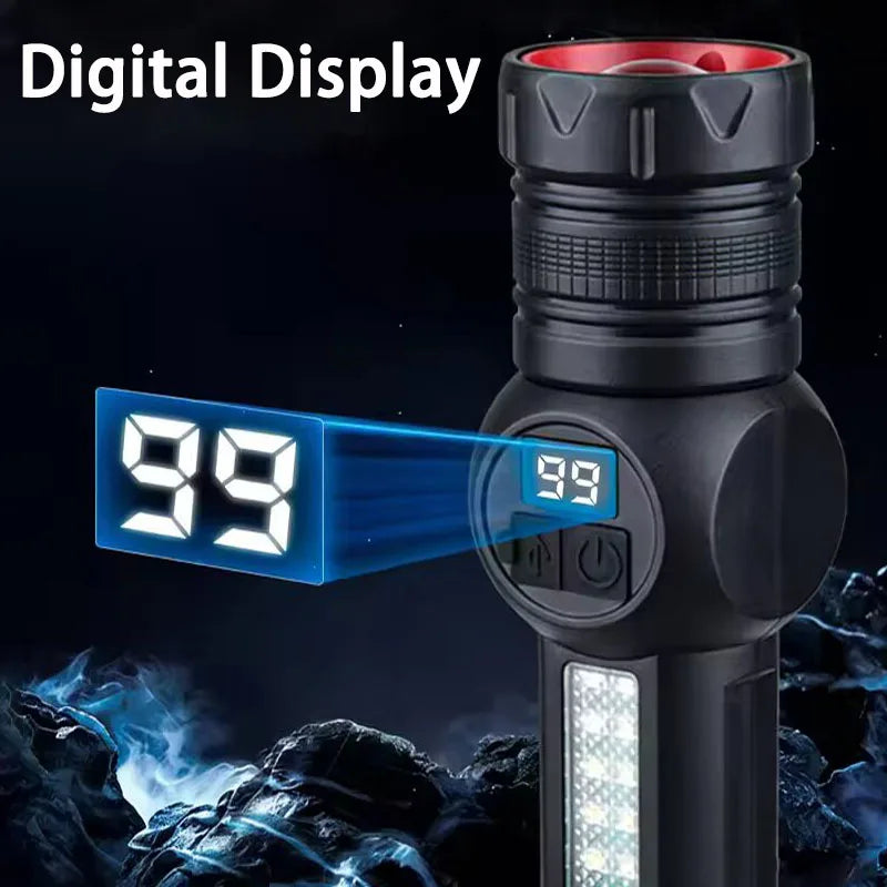 Mikenoon Tactical LED Flashlight – Zoomable USB Rechargeable Torch Tactical LED Flashlight Zpaxo