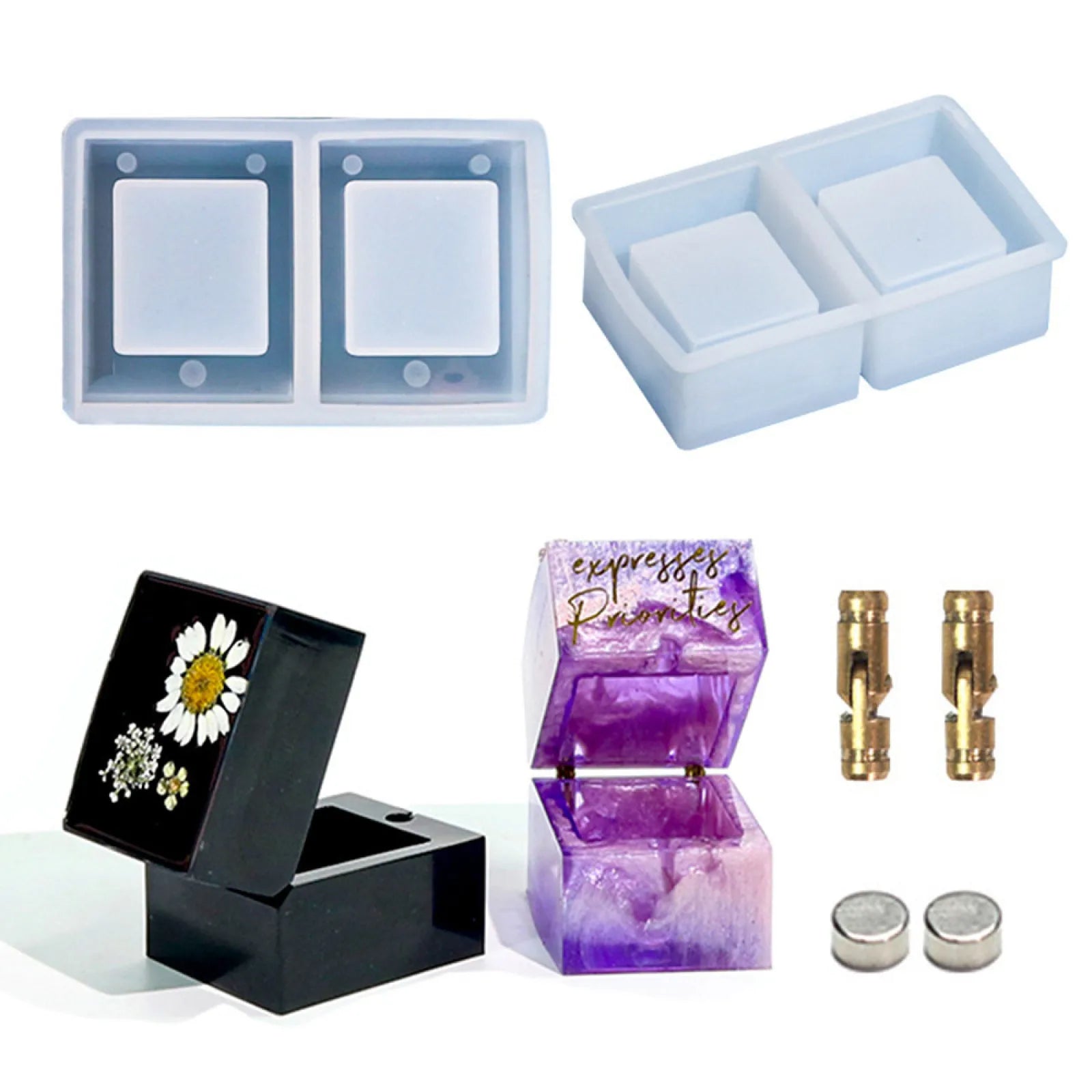 Diamond Ring Box Silicone Mold Square Display Storage Making Tool DIY