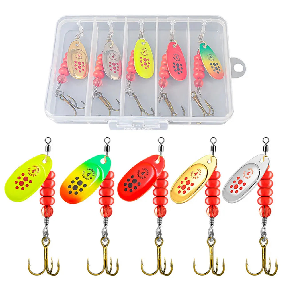 Metal Spoon Spinner Fishing Lure Tackle Box Artificial Bait Pike
