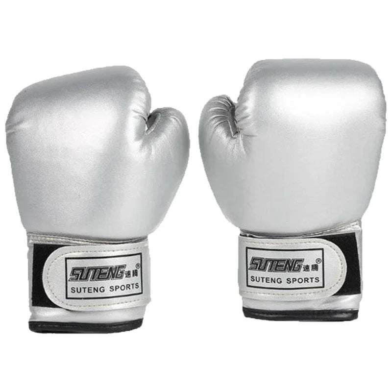 Children's Boxing Hand Gloves Children's and Youth Boxing Bags Taekwondo Muay Thai Mitt MMA Training Spare Sports Gloves Zpaxo Silver