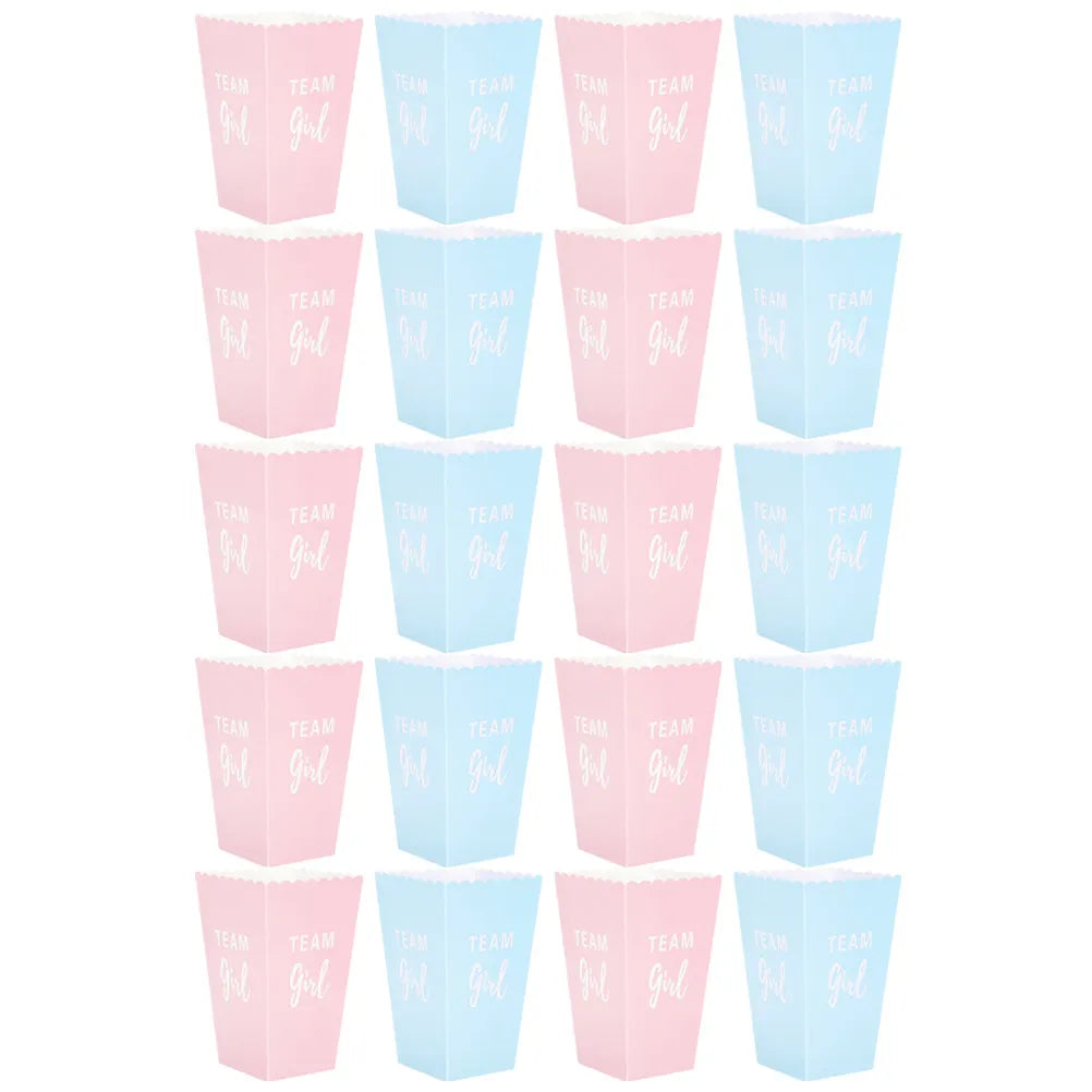 Gender Reveal Party Paper Popcorn Boxes Holders Snack Containers