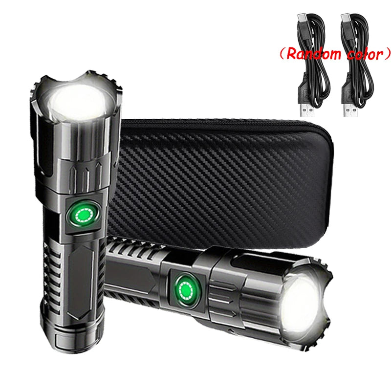 1000LM Zoomable LED Tactical Flashlight | USB-C Rechargeable