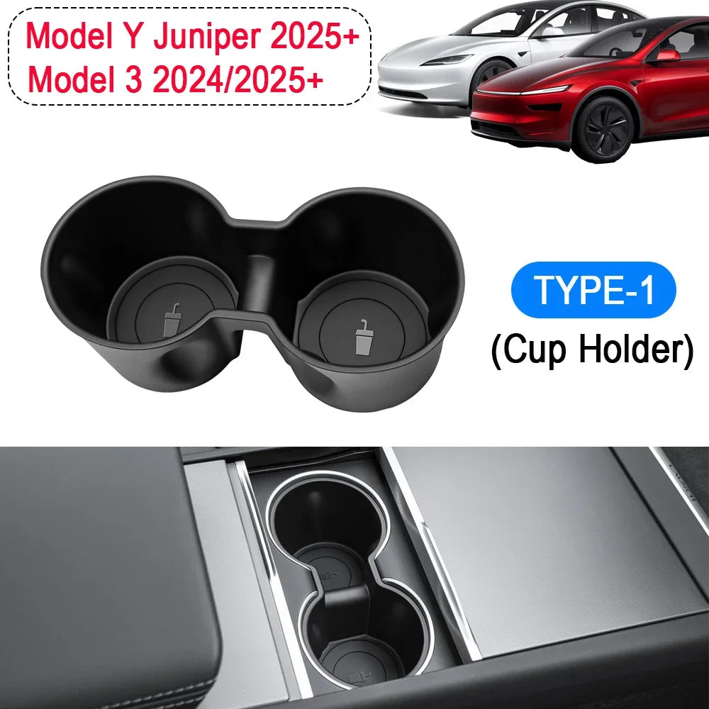 Tesla Model 3 & Model Y Cup Holder Coaster Mat – TPE Liner