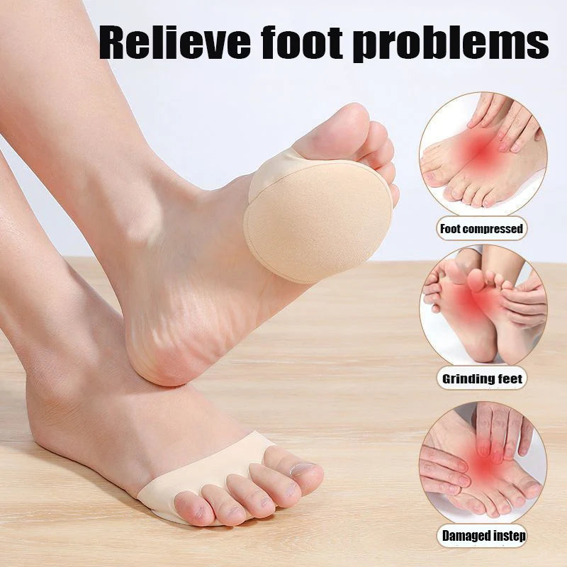 1 2Pairs Front Palm Rest Anti Slip Half Pad Heels Foot Invisible Sock