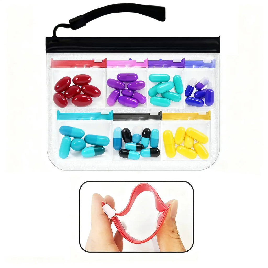 Pill Pouch Medication Storage Slide Lock Organizer Women Men