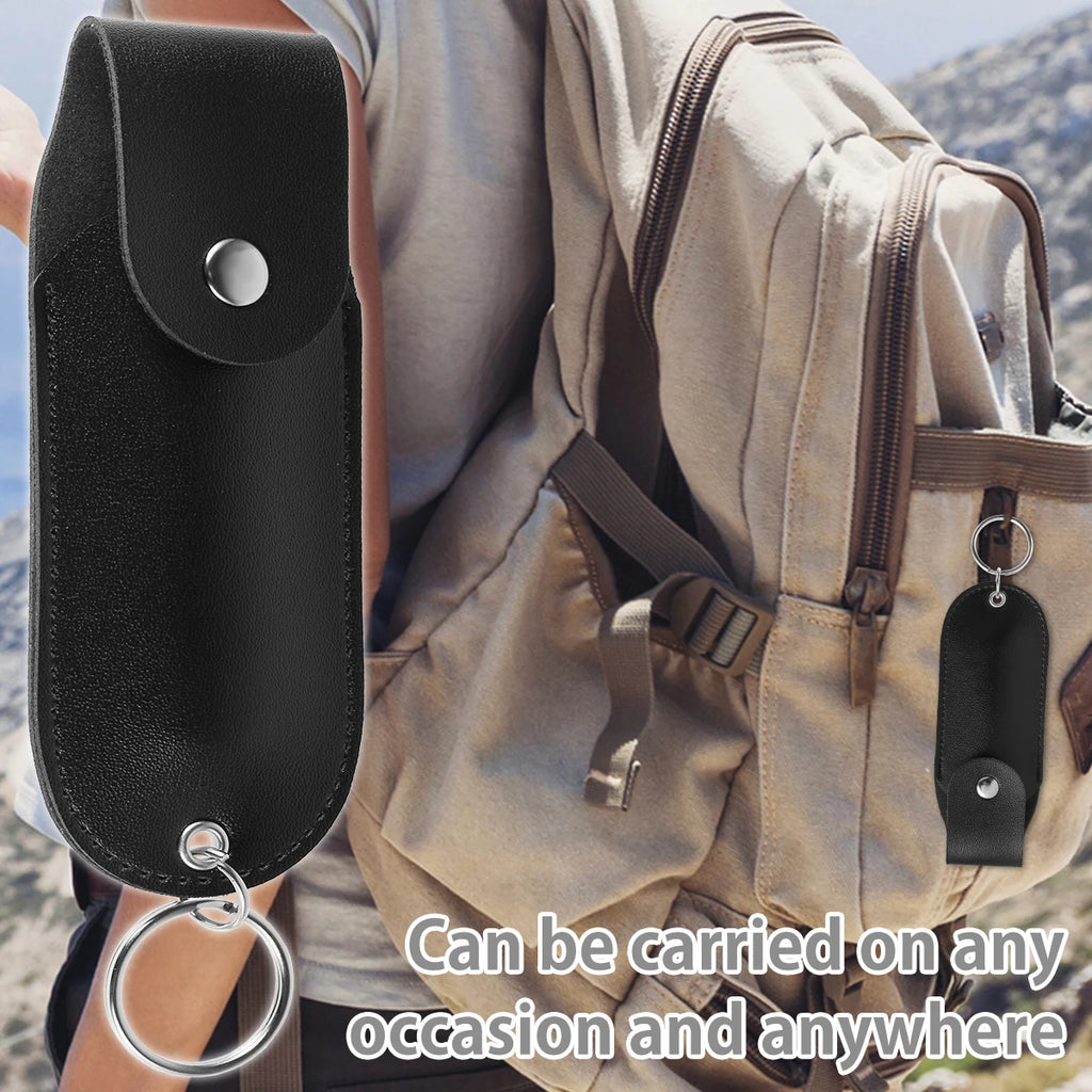 Pepper Spray Holster Mini Portable Pepper Spray Holder Self Defense Spray Leather Holder Keychain Journey Climbing Accessories Zpaxo