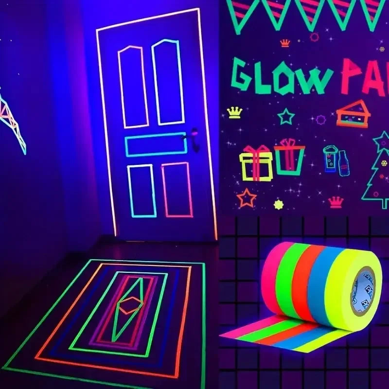6-Pack UV Black Light Fluorescent Self-Adhesive Tape – DIY Fluorescent Craft Tape Zpaxo