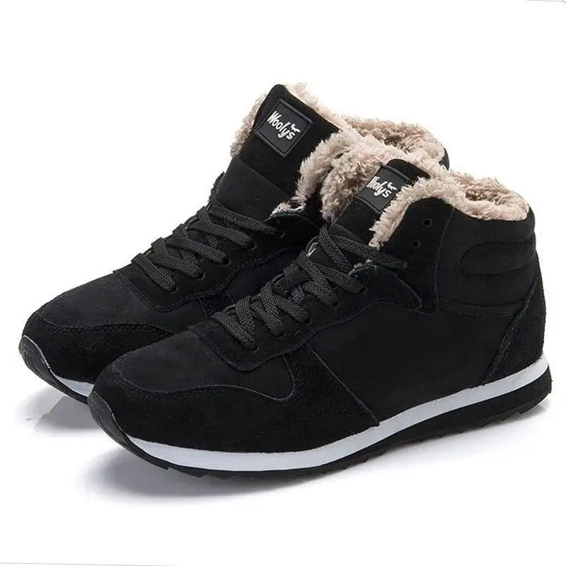Women Boots Comfortable Winter Shoes Warm Sneakers Snow Waterproof Zpaxo Sherpa black 36
