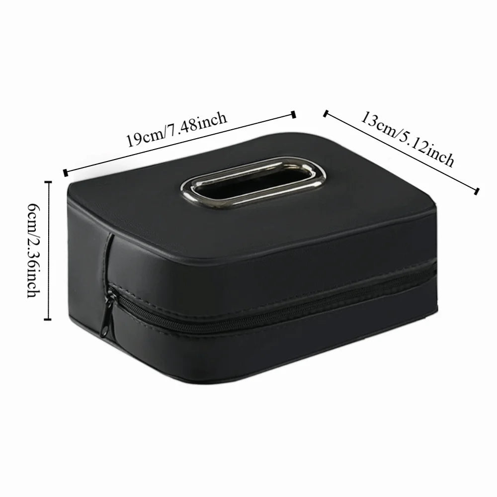 Leather Car Tissue Box Paper Bag Adjustable Sun Visor Minimalist Zpaxo