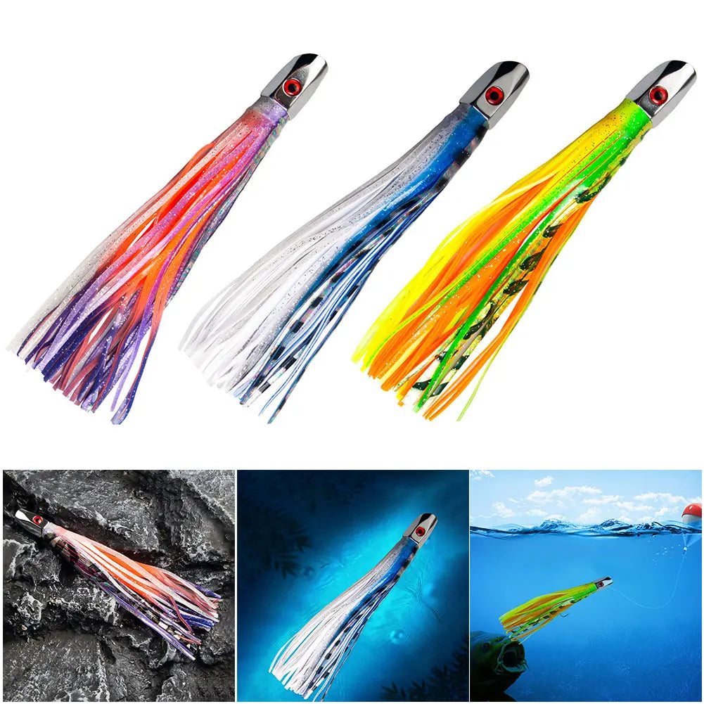 Sea Fishing Lure Copper Head Octopus Big Game Drag Marlin Tuna