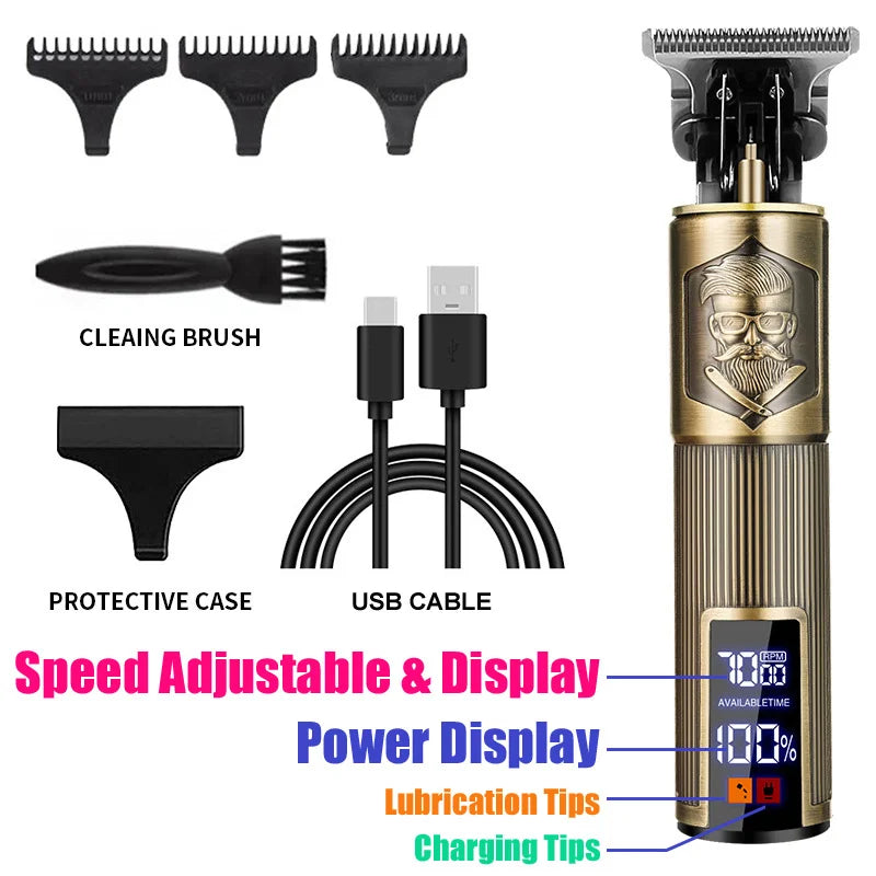 Cordless USB Hair Clipper & Beard Trimmer for Men – Professional Hair Clipper Trimmer Zpaxo 068-BeardMan