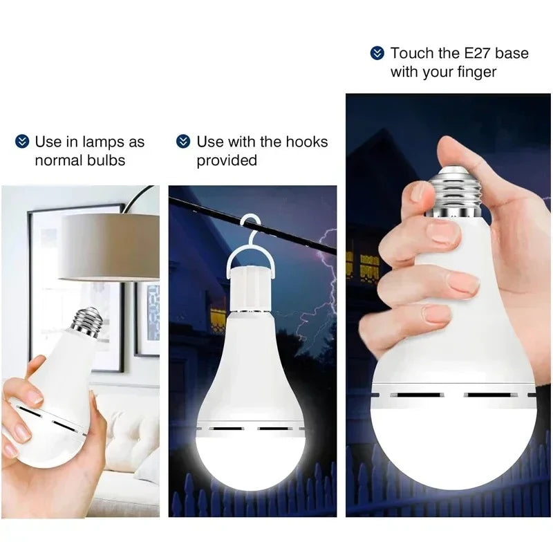 LED Rechargeable Camping Bulb – 7W–15W Portable Emergency Light