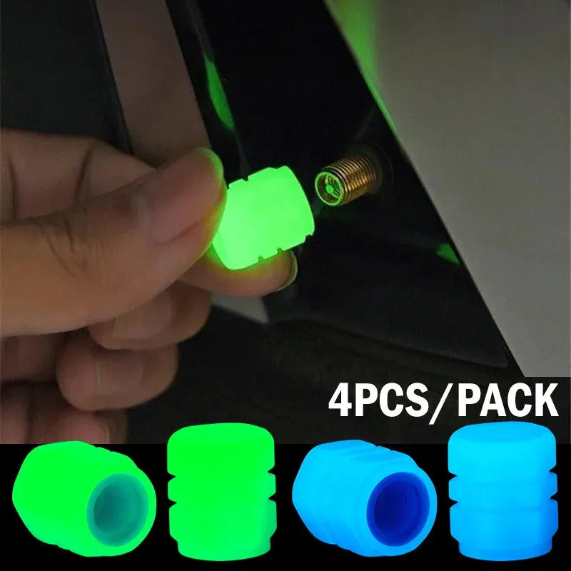 Luminous Glow Valve Caps – Car, Motorcycle & Bike (4–20 Pack)
