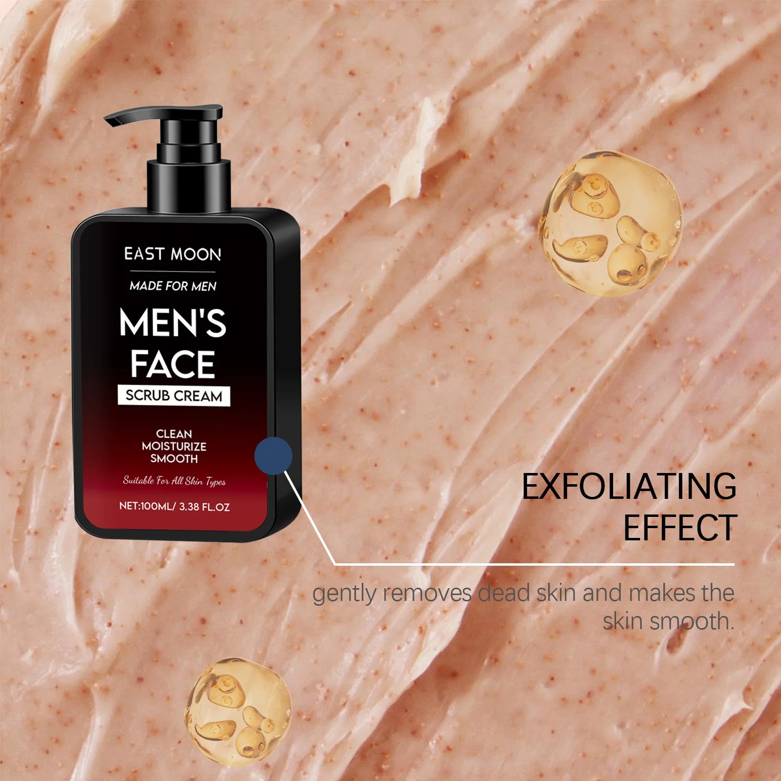 East Moon Men Face Oil Control Scrub Cream Remove Blackhead Grease Moisturize Nourish Soothing Skin Care Face Exfoliating Scrub Zpaxo
