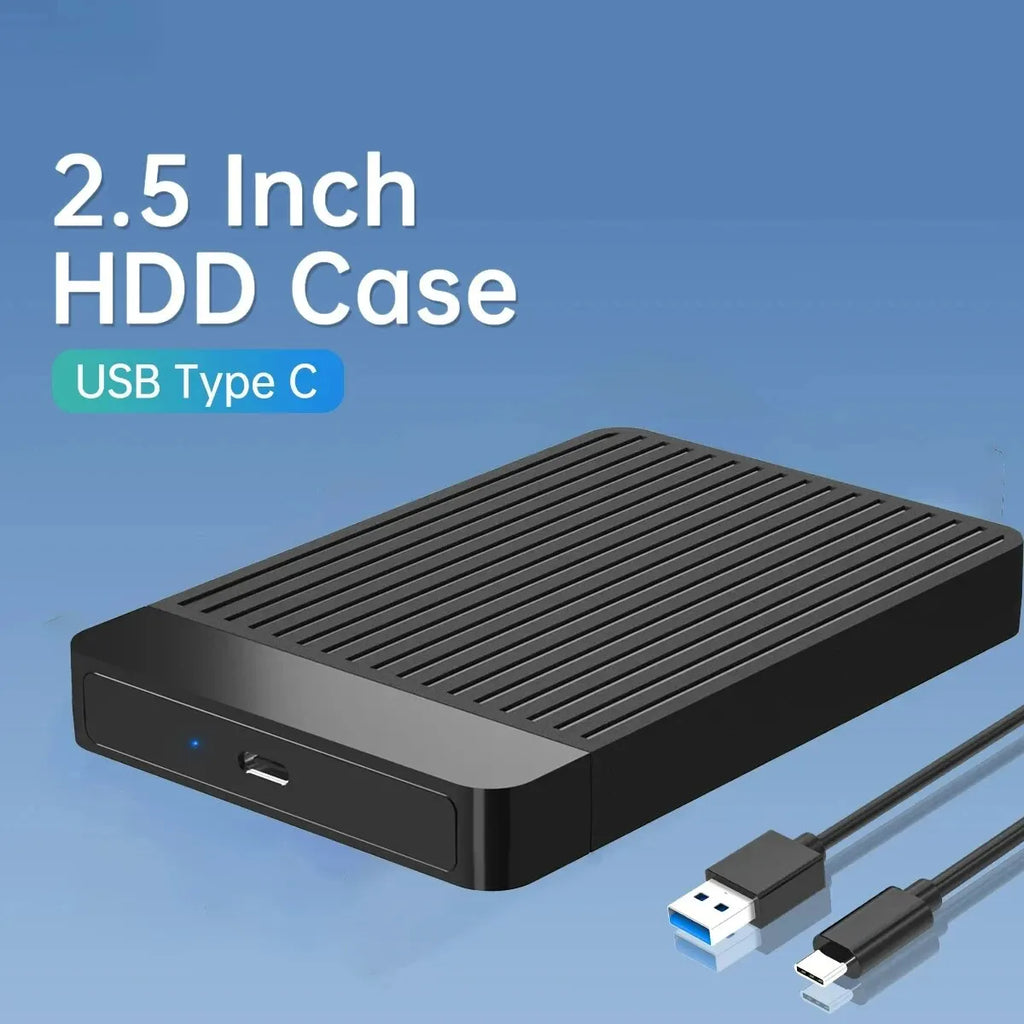 USB-C 2.5'' HDD/SSD Enclosure SATA to USB 3.1/3.0 Adapter 6Gbps External Hard Drive Case for Disk Type USB-C External Hard Drive Zpaxo