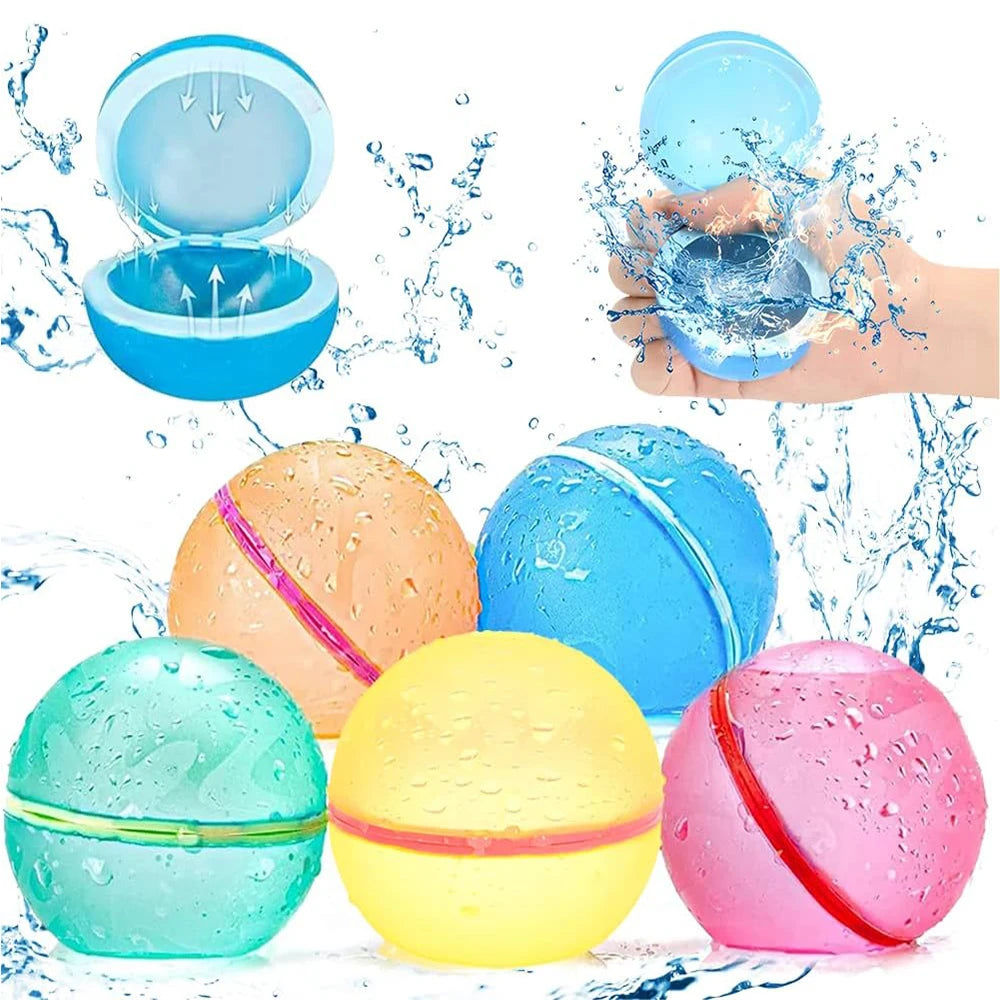 1- Reusable Water Balls Self-seal Fast Inflating Silicone Summer Pool