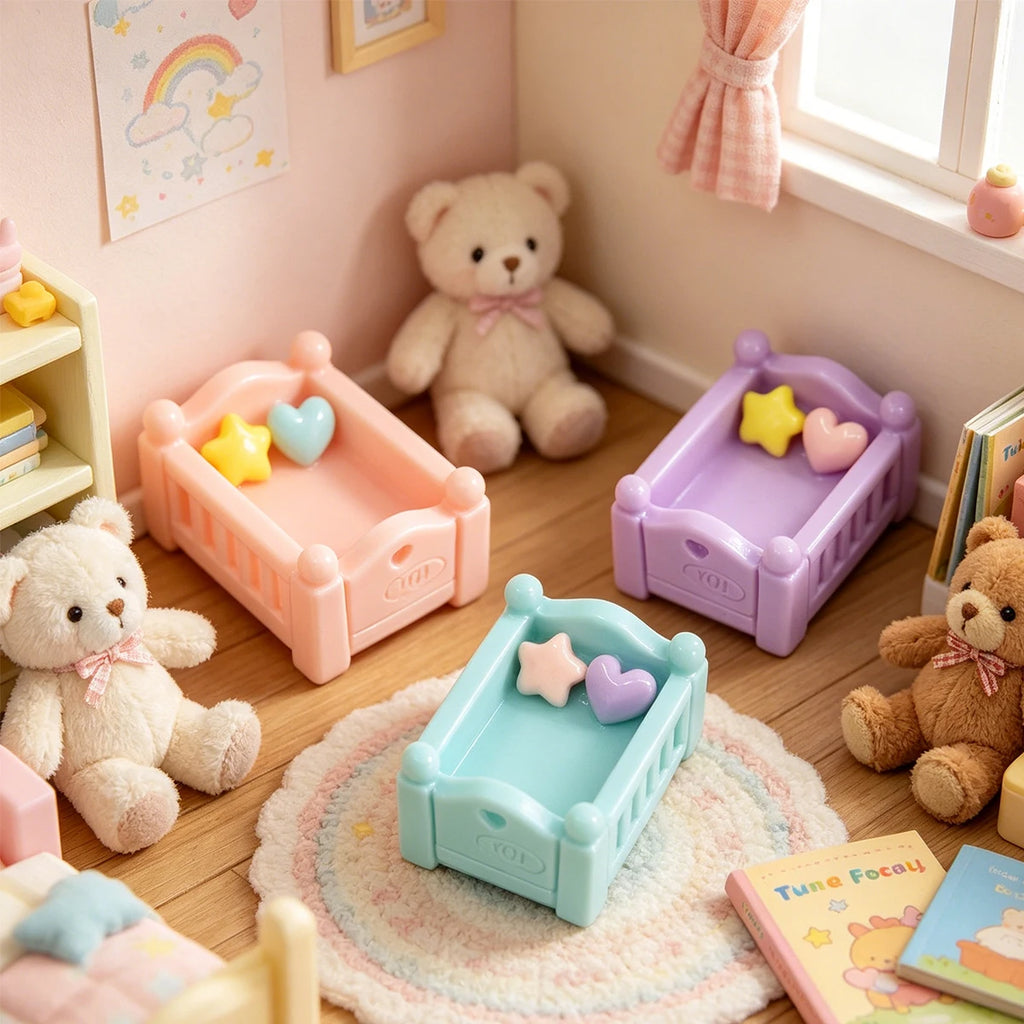 Miniature Resin Bed Figurine – Dollhouse & Cake Topper Decor